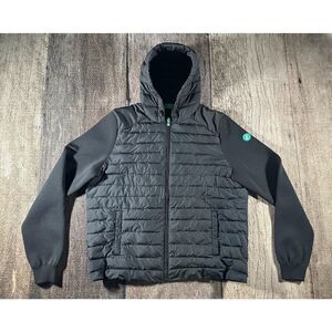 Save The Duck Women’s Sz 1X Plumtech Jacket Zip Quilted Half Puffer Black